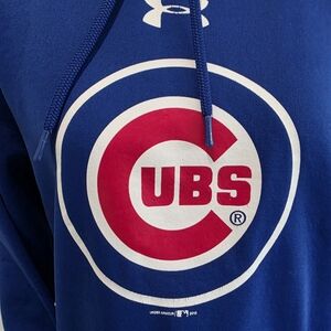 Under Armour Chicago Cubs Hoodie Men’s M Blue MLB Fleece Pullover